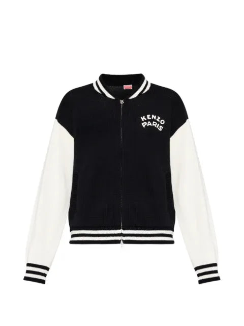 Kenzo logo-embroidered zip-up cardigan