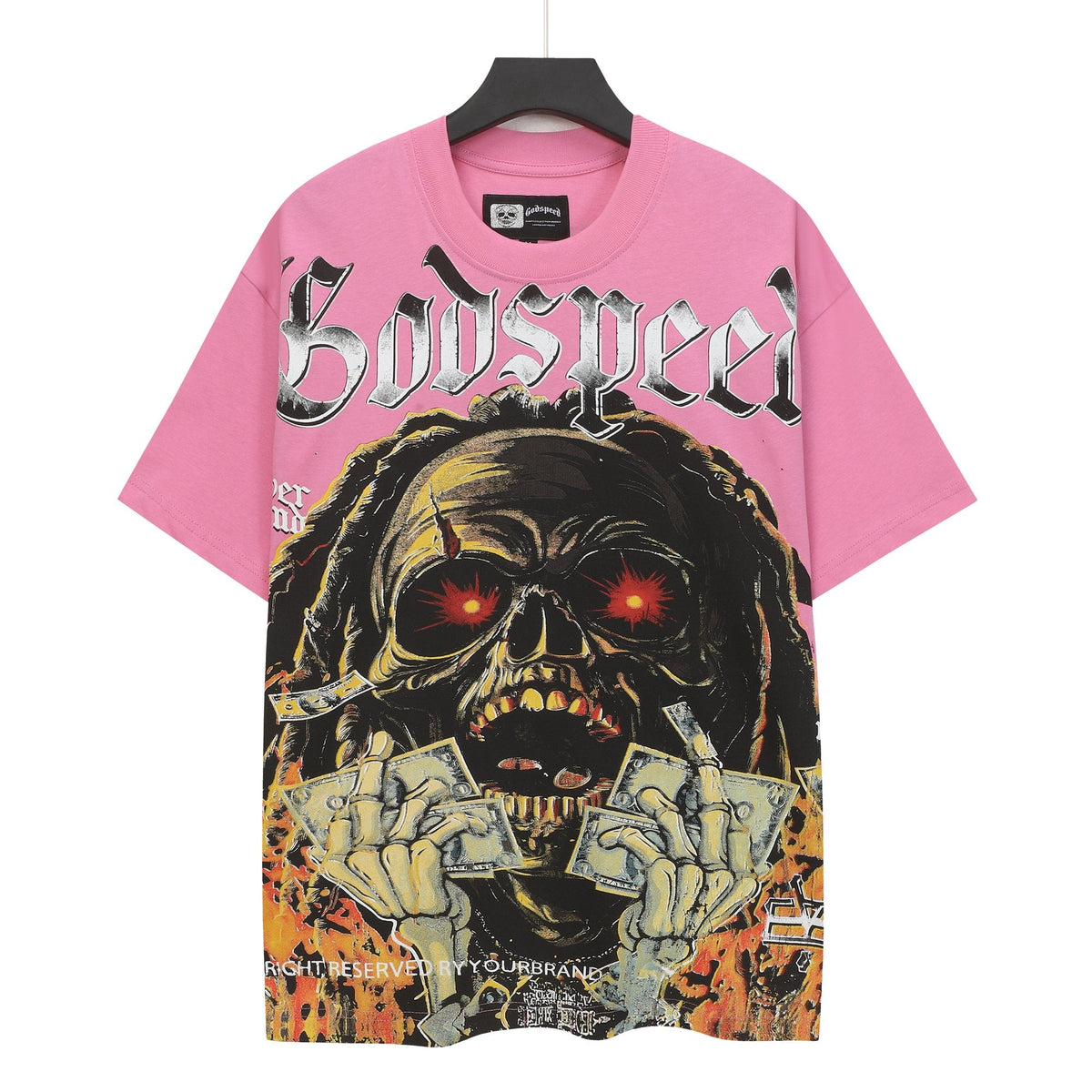 Godspeed Pink Skull Graphic T-Shirt